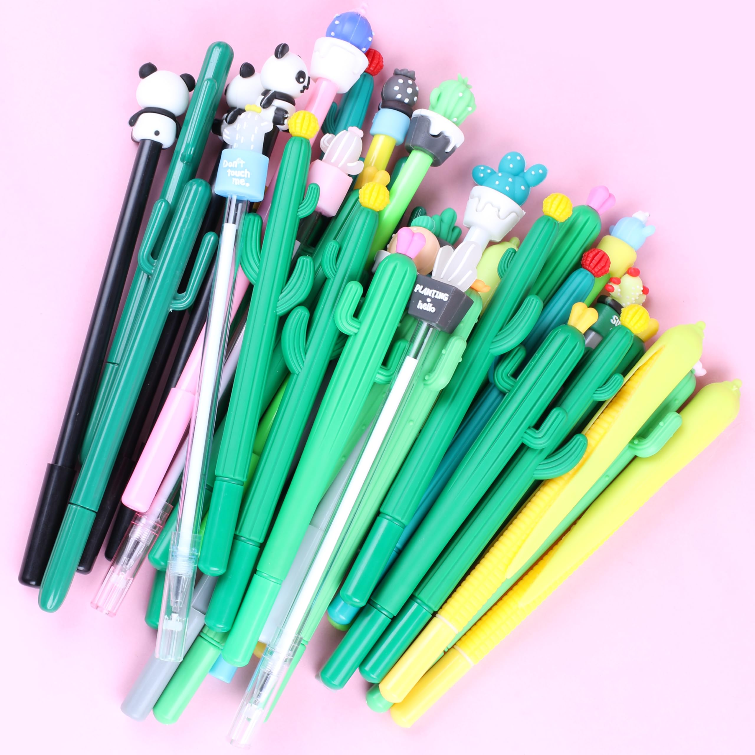 36Pcs/Bulk Cute Pens Novelty Cactus Gel Pen Funny Journal Cool Fancy Kawaii Fun Rollerball Pen, Creative School Office Supply Party Favors Kids Adults Men Women Girl Teens Writing Stationery Pen Set - Image 7
