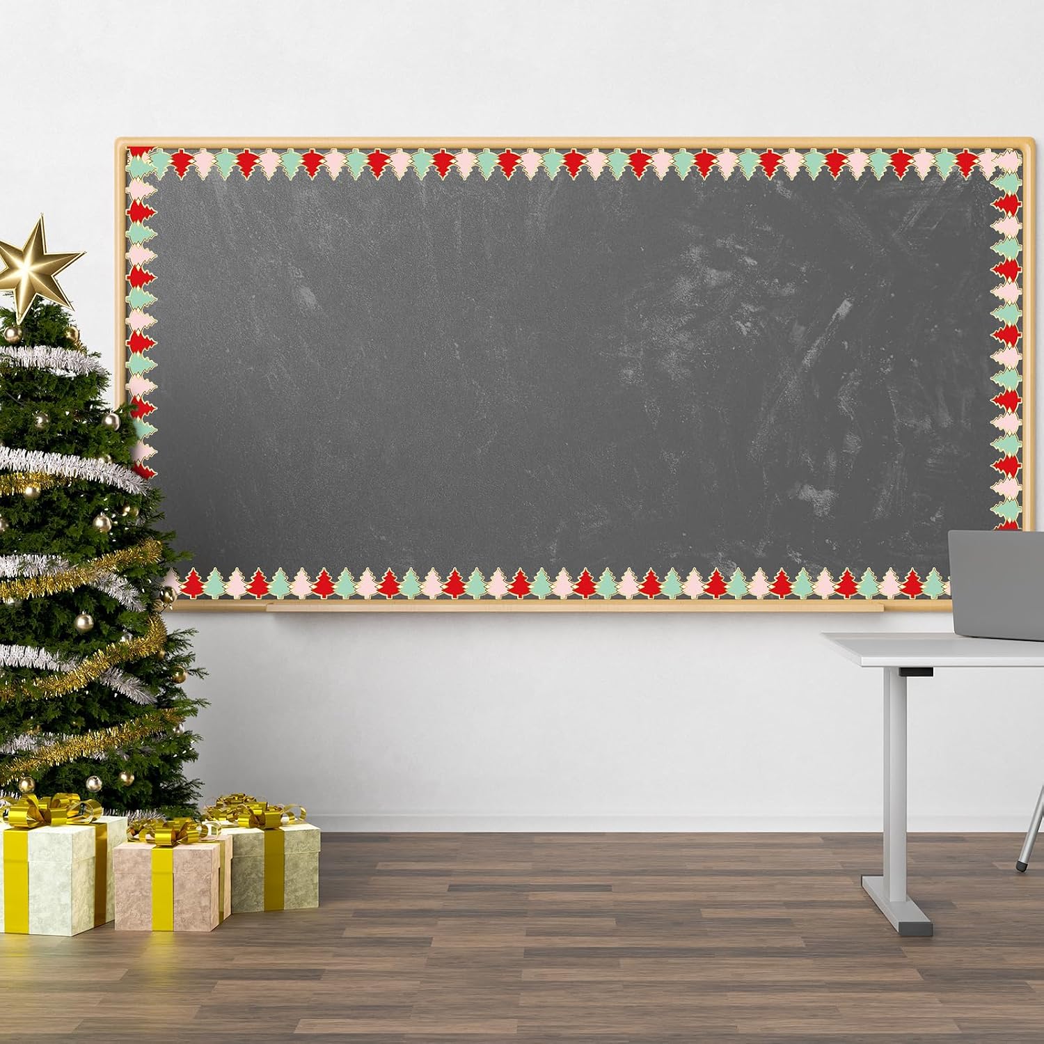 32.8ft Christmas Bulletin Board Border Gold Foil Red Green Pink — view 5