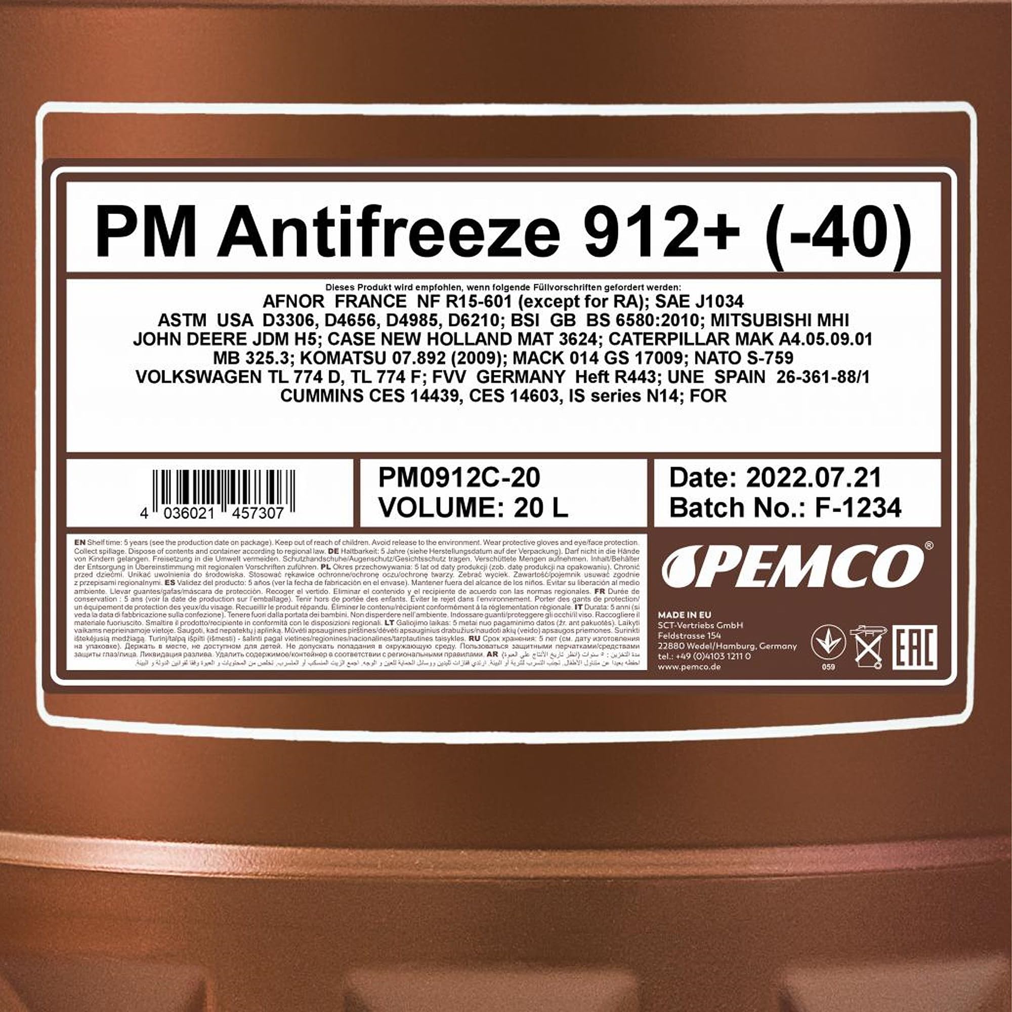 Antifreeze 912+ 20 Liter
