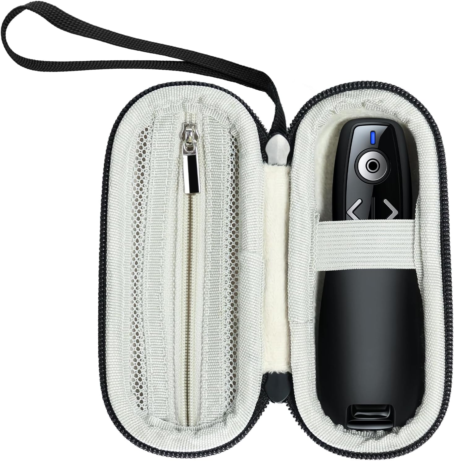 Clicker Carry Case Compatible with Logitech Wireless Presenter R400 and ELISWEEN E600 Clicker, Pointer Storage Organizer Bag with Zippered Mesh Pocket for Office Presenter(Box Only)