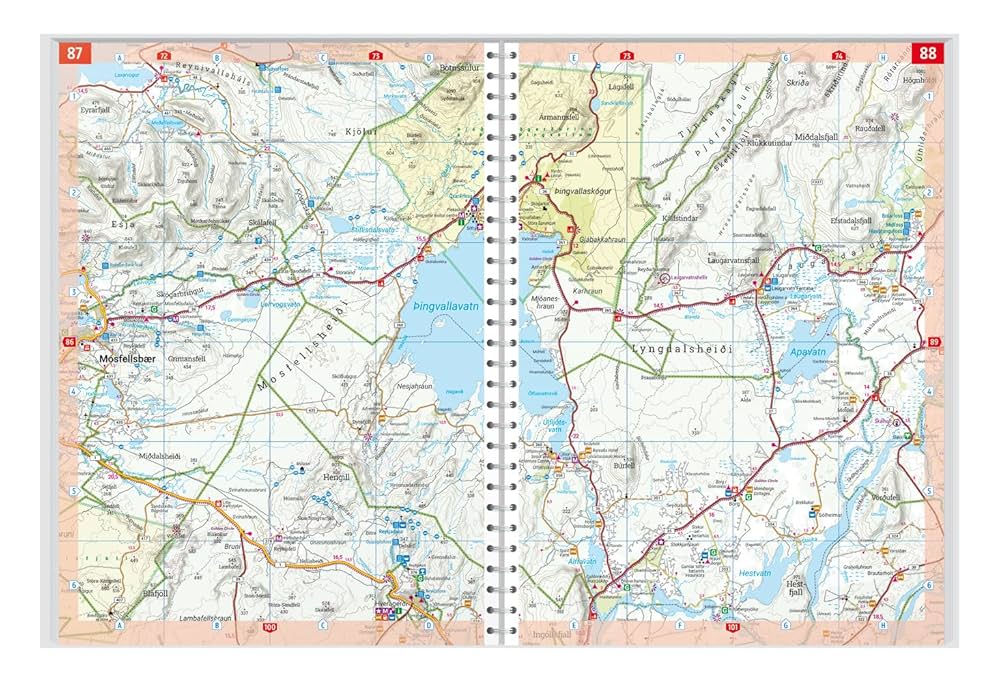 MAPS 英語版 Amazon.com: Iceland Road Atlas 1:200.000, Spiralbound