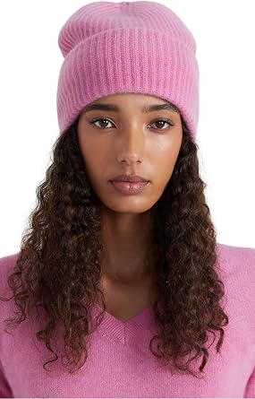 Style Republic Womens Chunky Knit Beanie, 100% Pure Cashmere Cap, Soft & Stretchy, Warm Hat for Autumn, Winter, Spring