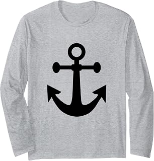 Anchor Design/Sailor Symbol of Stability Hope and Strength Long Sleeve T-Shirt