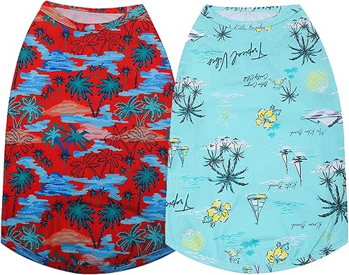 Miniatura 7 de Y-blue Camisetas refrescantes de verano para perros, protección solar de malla de secado rápido, transpirable, mediana, color rojo y azul, talla M