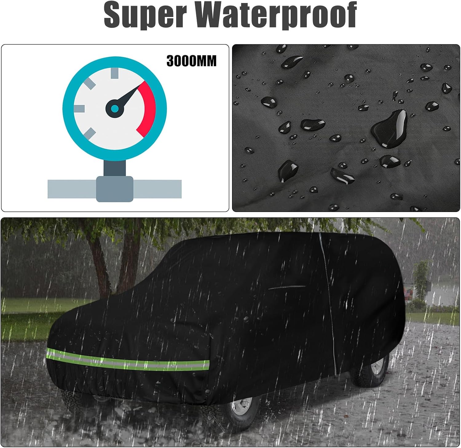 Waterproof Car Cover Compatible with 1996-2006 Ford Expedition 4 Door SUV Accessories, 210T All Weather Car Covers with Inner Cotton for Dust Snow Rain Hail Protection(XLT/XLS/Eddie)