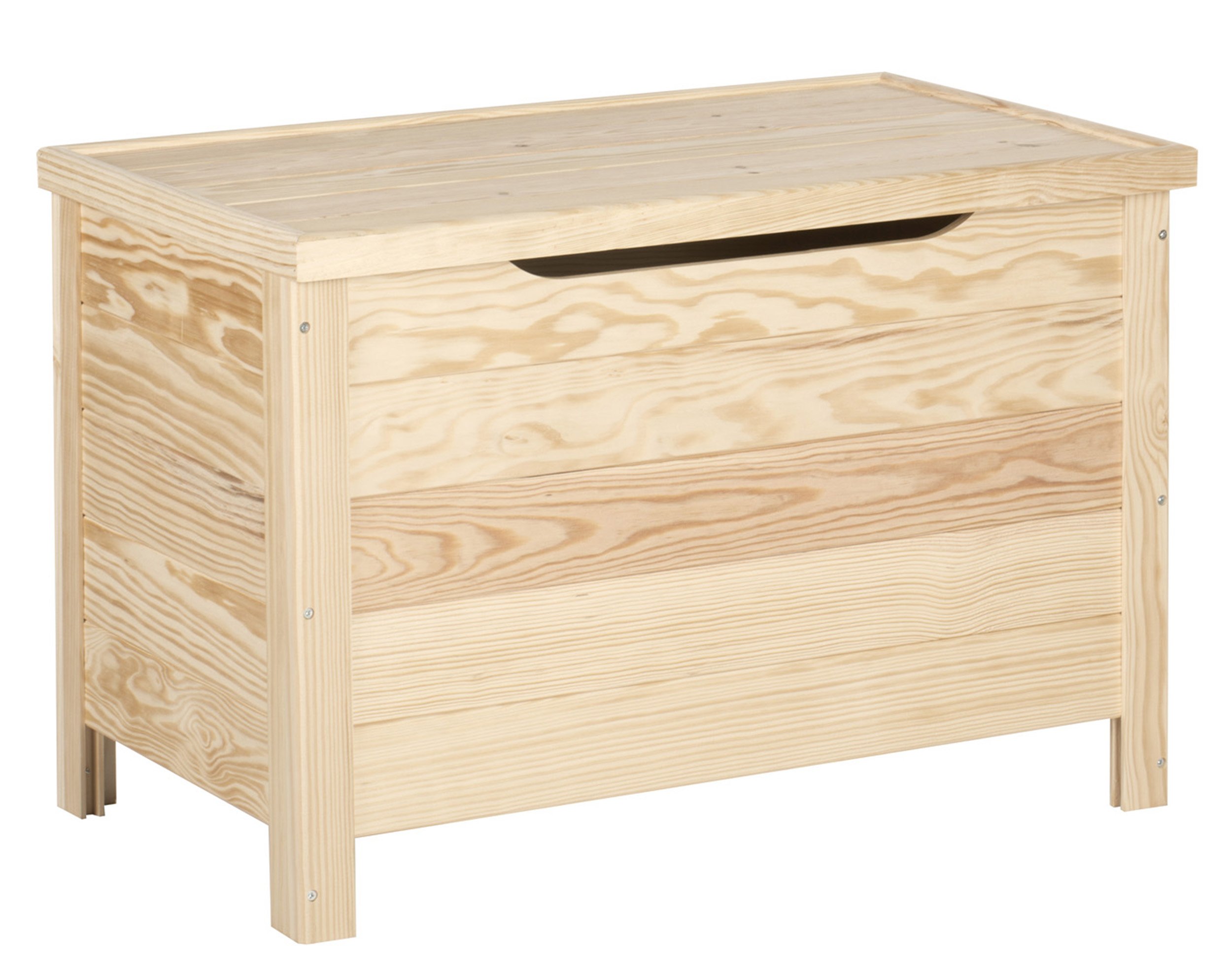 Baúl de almacenaje de madera maciza de pino con patas cuadradas 48x70x40cm