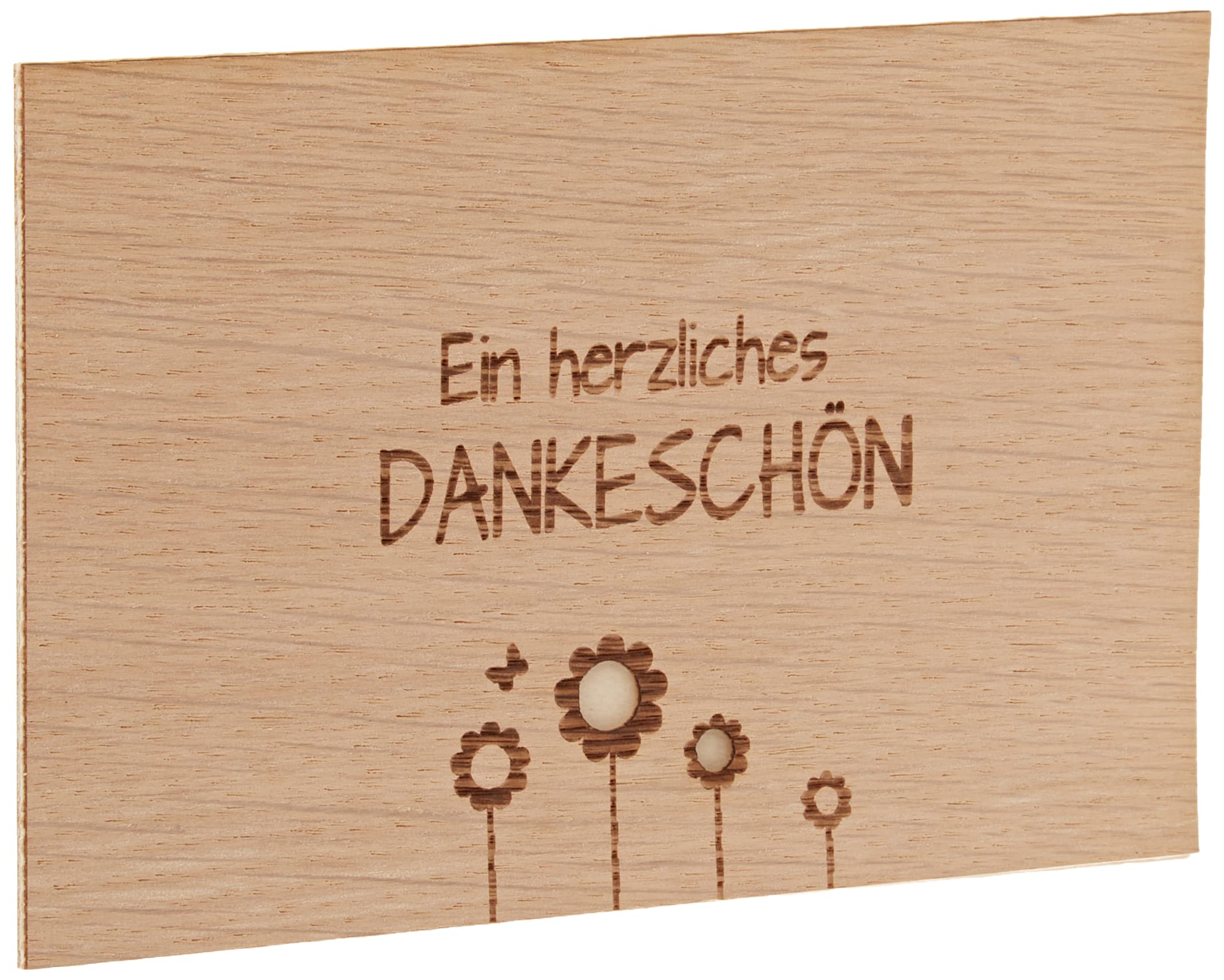 Biglietto Di Auguri In Legno Di Quercia Originale – Fatto A Mano In Austria – Cartolina Pieghevole Per Compleanno O Occasioni Speciali
