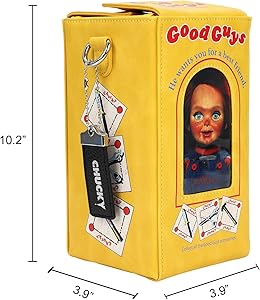 Chucky ☆ʕ•ᴥ•ʔ様のオーダー品です　バッグチャーム4点ハンドメイド Chucky Doll Box Women's Yellow Novelty Crossbody Handbag: Handbags