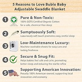 Bublo Baby Swaddles for Newborns - 3-Pack Infant Swaddles 0-3 Months - Adjustable Newborn Swaddle Sleep Sack - Soft Organic Cotton Baby Wrap for Safe & Cozy Sleep
