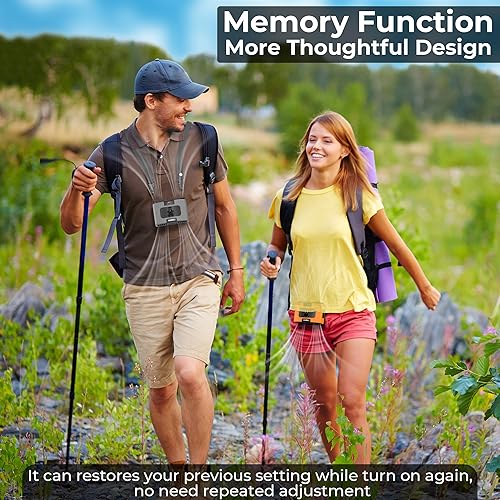 Miniatura 6 de Ventilador de cintura portátil, funciona con batería de 20000 mAh, cinturón de clip y recargable, 10 velocidades, 16000 rpm, flujo de aire fuerte,