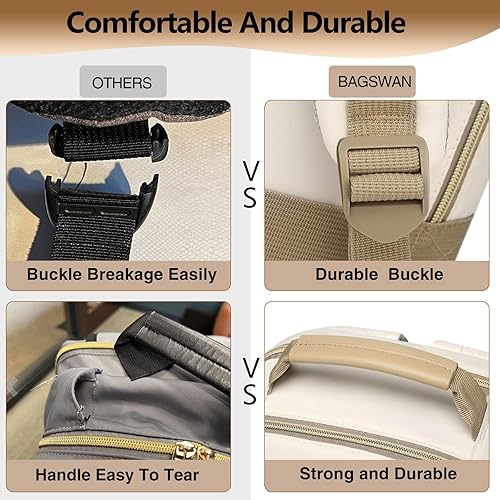 Miniatura 7 de Mochila para laptop para mujer, bolsas de trabajo de 15.6 pulgadas, mochila de viaje con cargador USB, mochila universitaria impermeable, mochila de