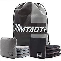 Timtaoth Professional Dual-Sided Cornhole Bags - Set of 8 Regulation Slick & Stick Bean Bags w/ Tote Bag