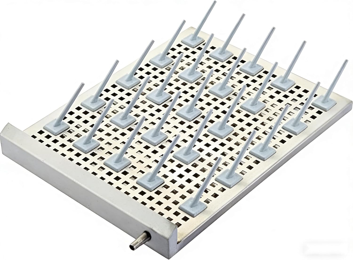 Stainless Steel 27 Pegs Lab Glassware Drying Rack, 304 Stainless Steel Board, Wall-Mount Laboratory Drying Draining Racks, Detachable Pegs for Laboratory Utensils (Grey)
