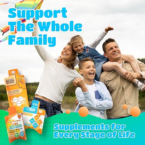 Miniatura 6 de Cover Three Suplemento cerebral para niños, batido líquido Omega 3 para niños, aceite de pescado DHA emocional, salud física, enfoque y atención,
