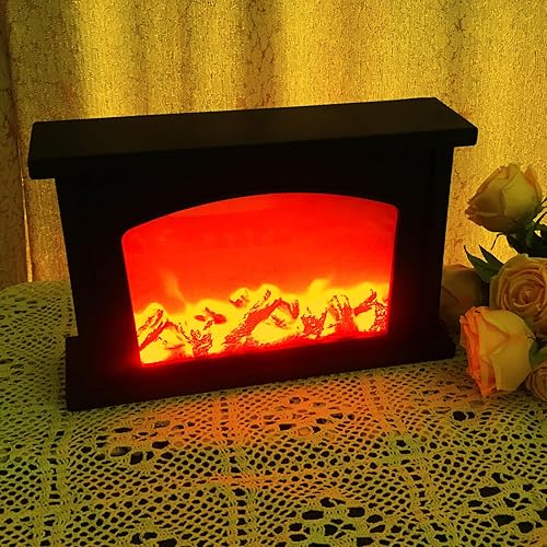 Miniatura 4 de Luces de chimenea, linterna de chimenea de imagen LED con llama USBbatería, luz de fuego sin llama para decoración del hogar, adornos de Navidad