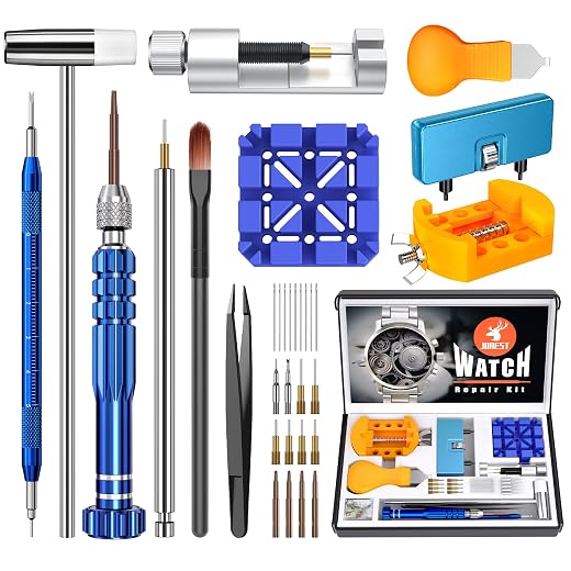 JOREST Watch Repair Kit for Battery Replacement & Link Removal, Resizing &Opener, Watch Repair and Cleaning Screwdriver Set, Wrench Back Remover, Spring Bar Tool