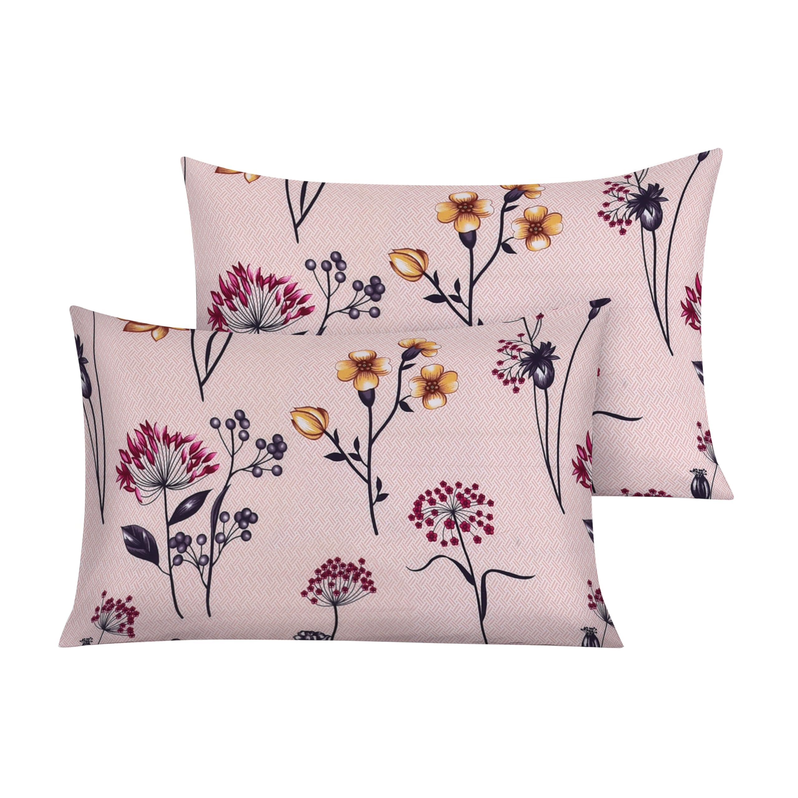 RAYBedding Luxury Printed Floral Pillowcases Pair – 50x75cm with Envelope Flap, Soft Printed Pillow Covers