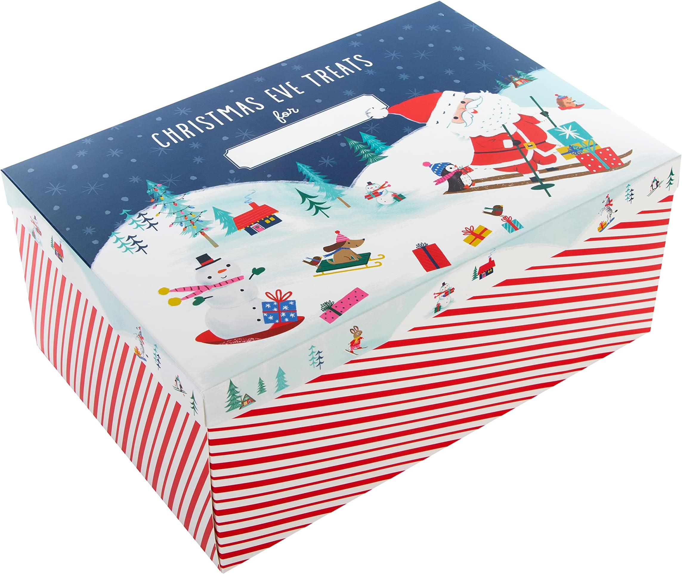 Christmas Eve Box for Kids, Self Assembly, Santa and Snowman Illustrated Design