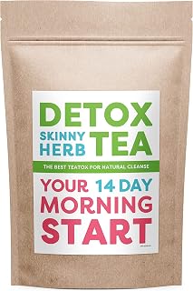 Morning Start Hibiscus Tea Bags Detox Tea - 14 Count, Drink Every Morning, Caffeine Free, Detox Skinny Herb Tea