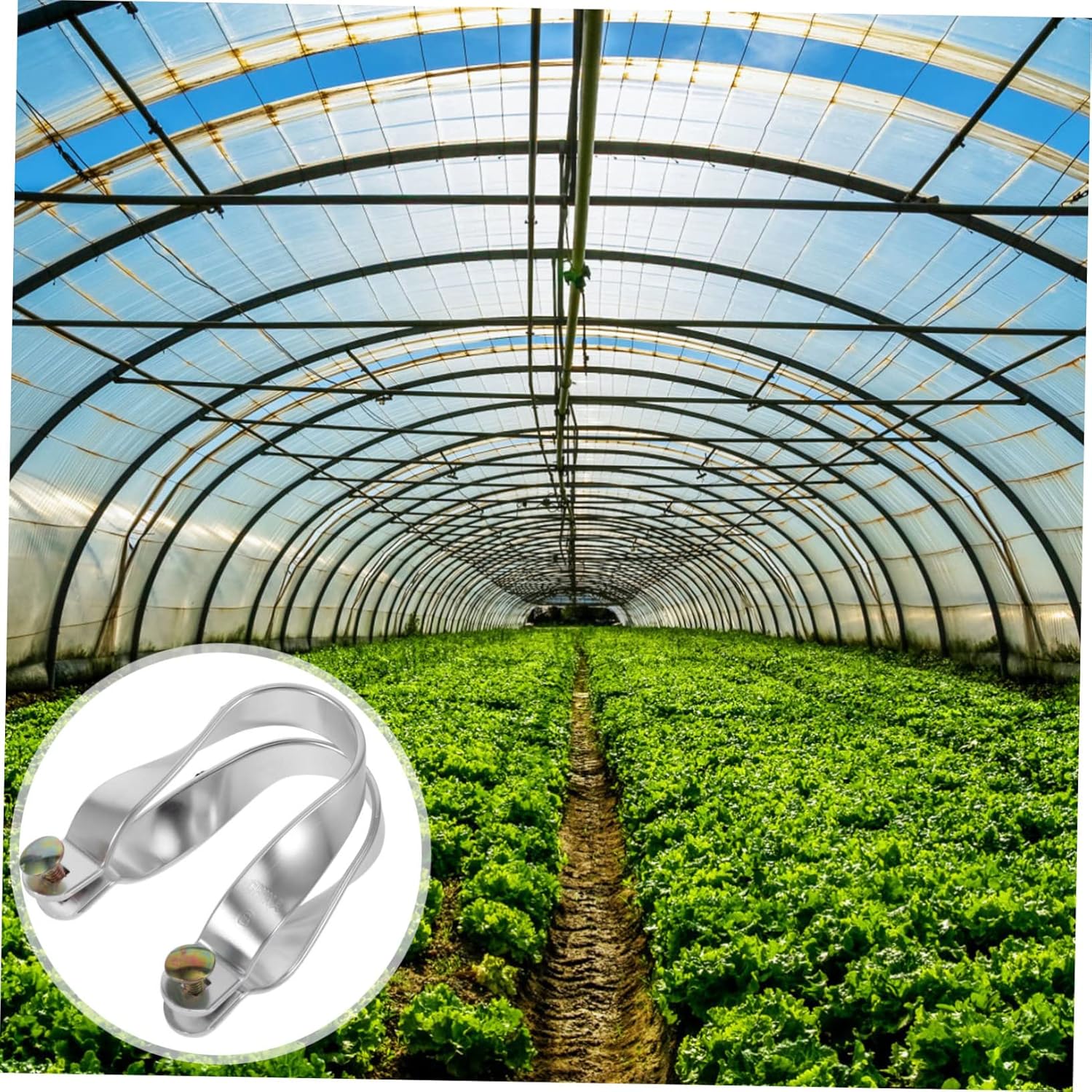 GANAZONO 5sets Fixed Greenhouse Clamp U-Shaped Aluminum Pipe Clamp Easy Install Bracket for Greenhouse