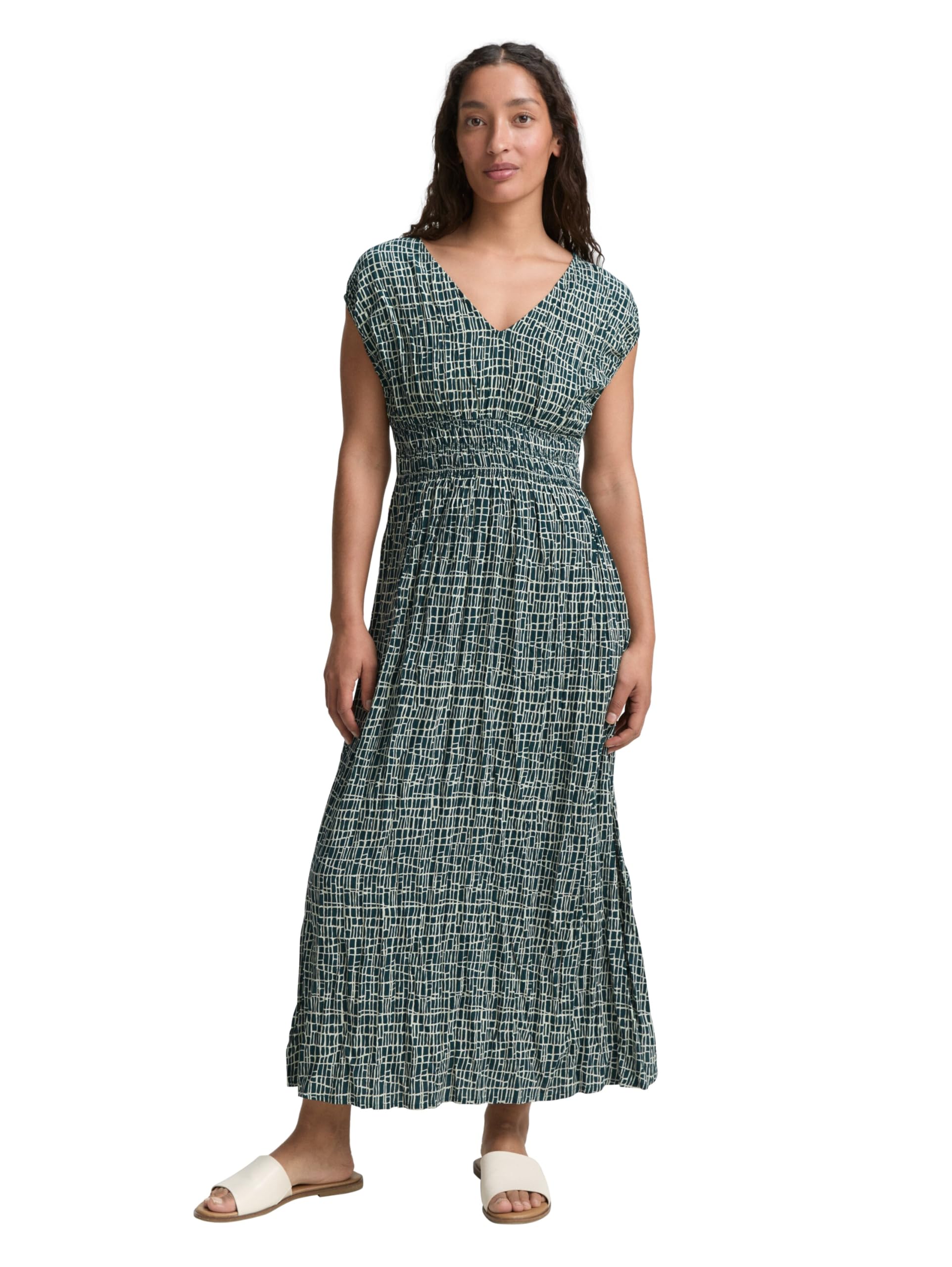 Tom Tailor Damen Midi-Kleid mit Muster