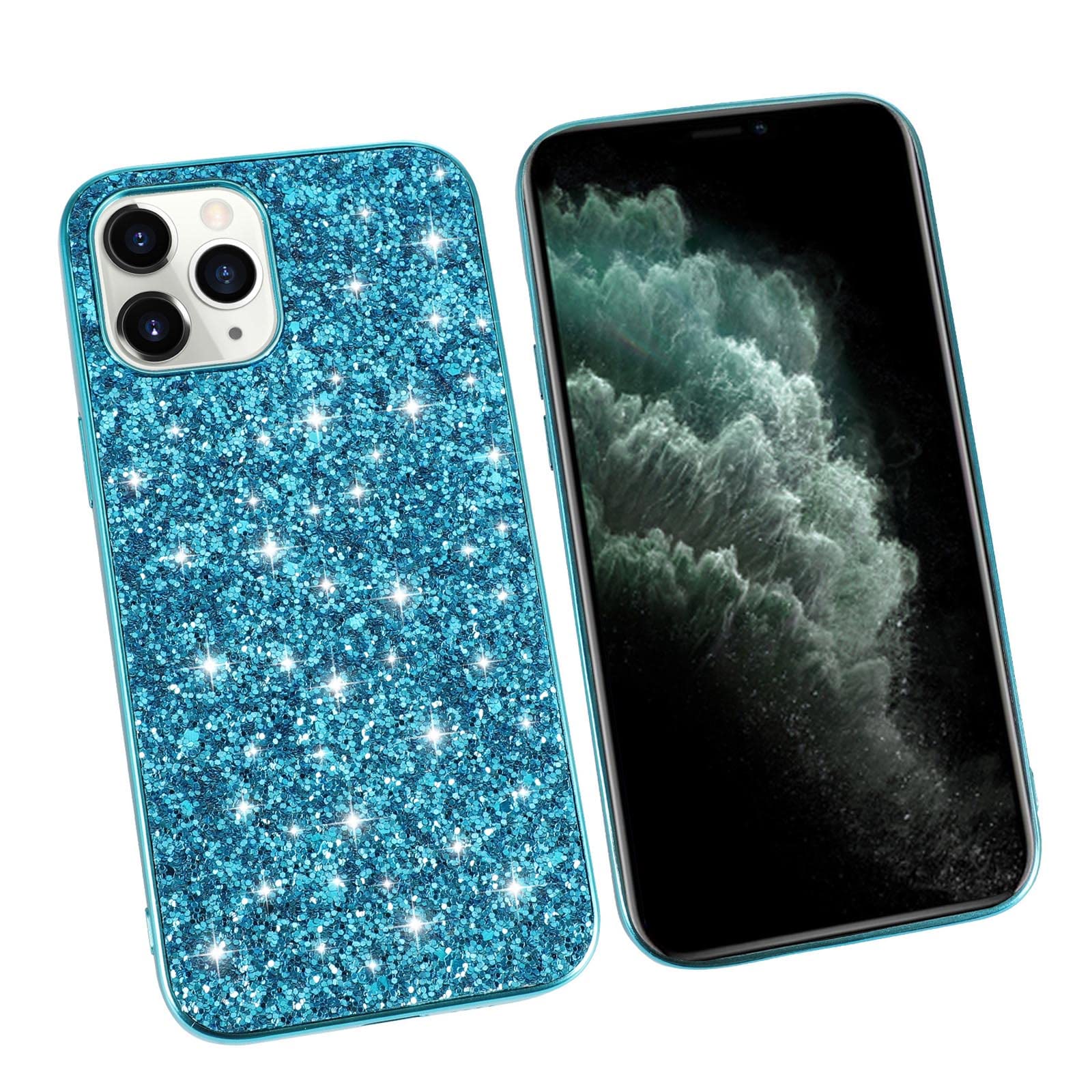 Ownest Compatibile con iPhone 13 Pro Max, custodia protettiva per obiettivo della fotocamera con strass scintillanti, trasparente, antiurto, graziosa custodia estetica per iPhone 13 Pro Max, rosa