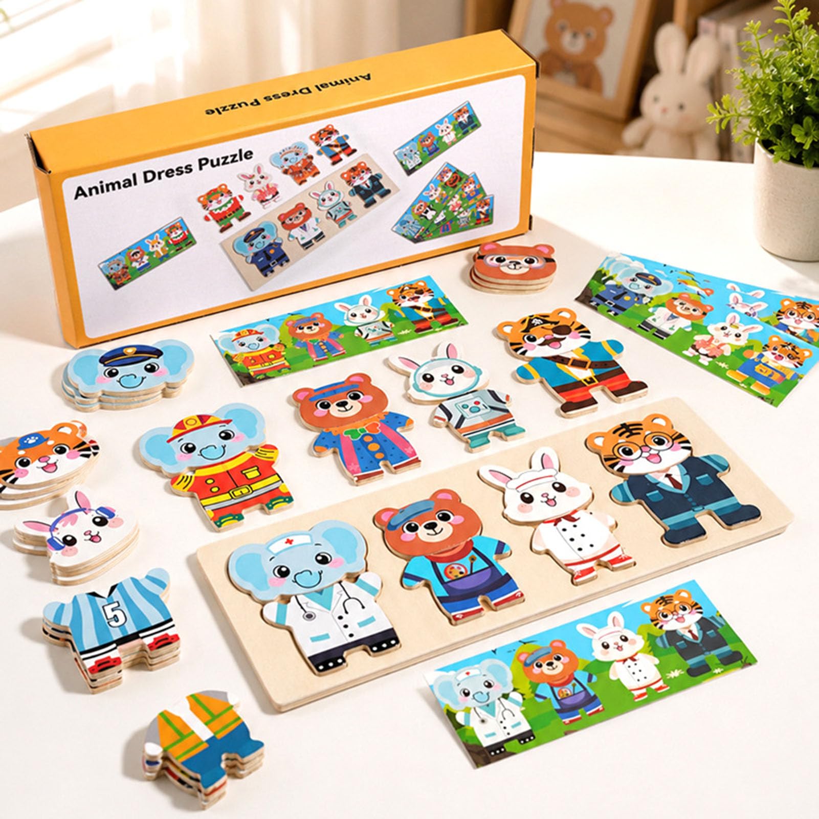 Puzzle di Travestimento con Occupazioni Animali, Gioco educativo per la cognizione