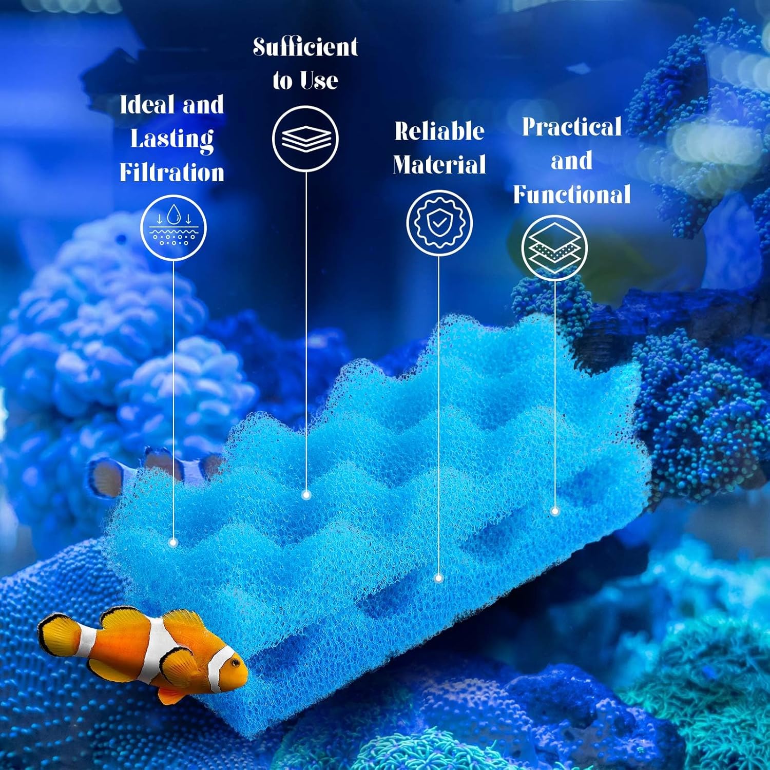 Threlaco 40 Pcs Replacement Filter Media Kit Compatible with Fluval 306/307, Aquarium Filters Set Including 4 Biological Foams, 36 Ammonia/Phosphate/Nitrite Remover