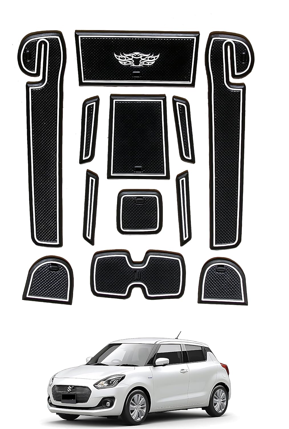 Car Drome Door Pocket Holder Mats Compatible with Maruti Suzuki Swift