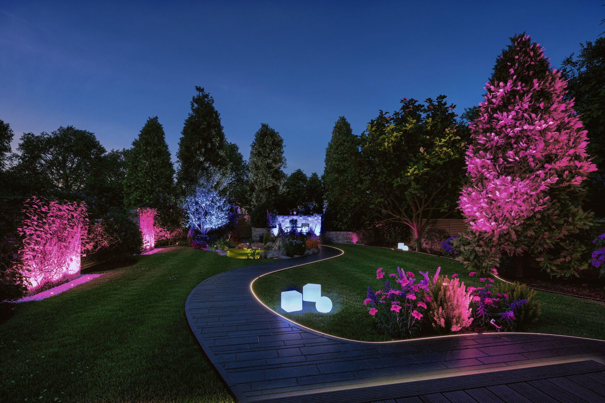 Paulmann 94269 Plug & Shine LED apparecchio per esterni ZigBee Globe RGBW incl. 1 oggetto luminoso dimmerabile da 2,8 Watt IP67 bianco illuminazione da giardino plastica bianco caldo 3000 K