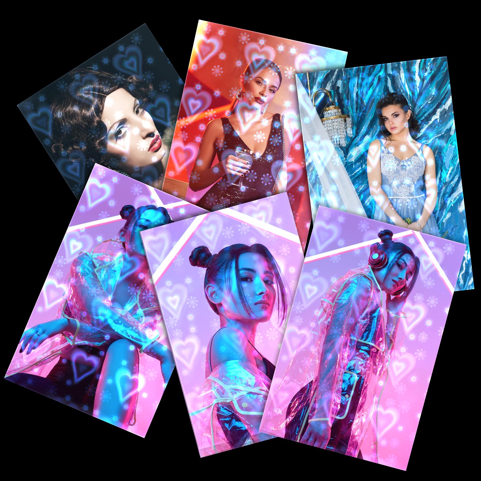 100 Fundas Para Fotocards Kpop - 61x88 Mm, Transparentes Con Diseño Láser De Corazón, PVC, Protección Contra Polvo Y Agua
