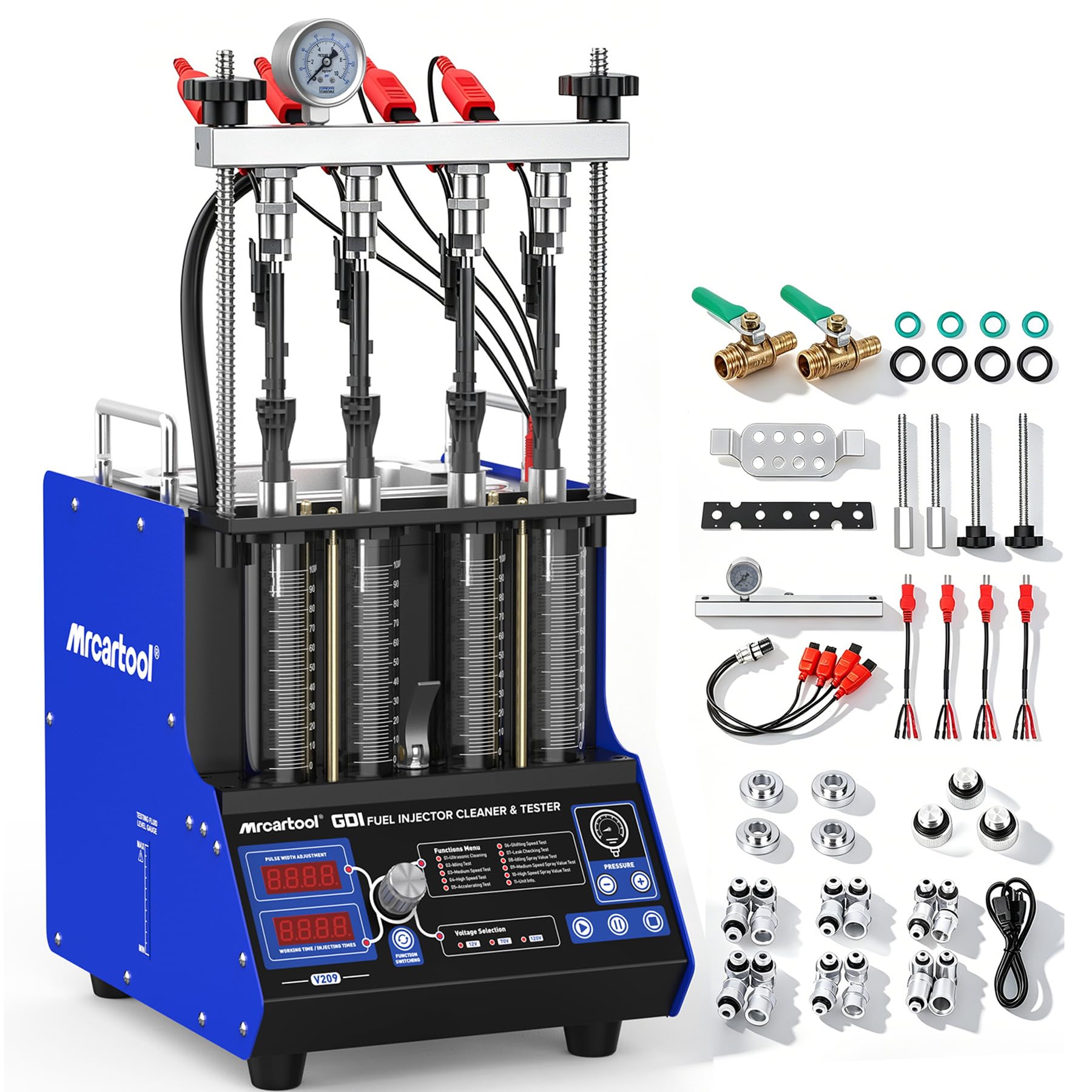 V209 Fuel Injector Cleaner Machine Supports GDI/EFI/FSI Injector Testing