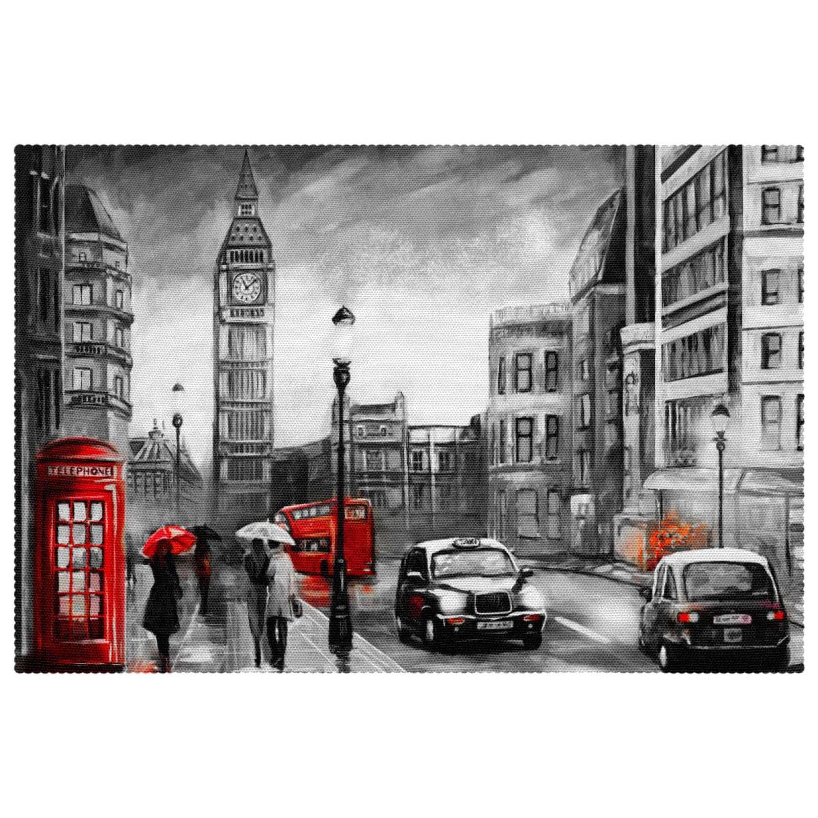 Sets de table London Big Ben de qualité supérieure antidérapants
