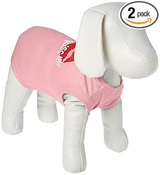 Mirage Pet Products 10-inch Kiss Me Screen Print Shirt for Pets, Small, Light Pink