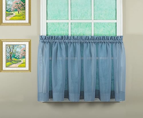 Vista 629 de Today's Curtain - Cortina Emelia de gasa original, panel de 84 pulgadas, negro, 60 pulgadas de ancho x 84 pulgadas de largo