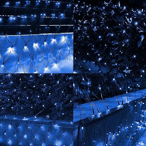 Miniatura 4 de Dazzle Bright Luces de red de Navidad, 360 luces LED de 12 x 5 pies, cable verde, impermeable, conectables, con 8 modos, luces de Navidad al aire