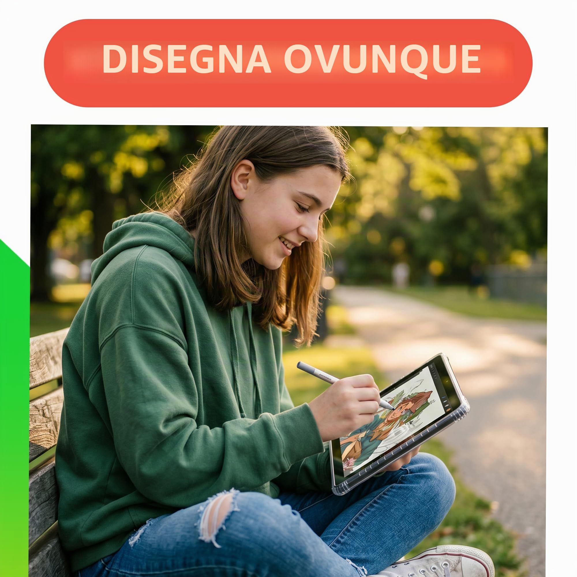 PicassoTab A10 Tavoletta Grafica • Nessun Computer Necessario, Schermo da 10", Stylus Pen Inclusa, App di Disegno PRO e Tutorial, Portatile e Standalone per Artisti Digitali e Studenti • A10