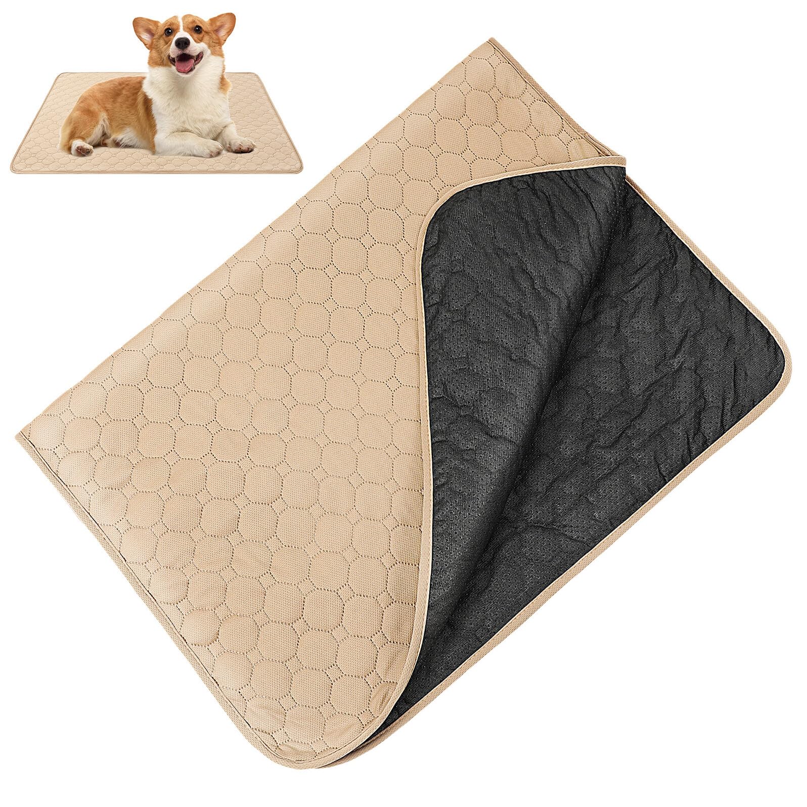 Mobestech 2piezas Almohadilla y Anti-orinar para Perros Lavable Empapador para Orina De Mascotas para Entrenamiento De Baño y Camas De Perros Unidades
