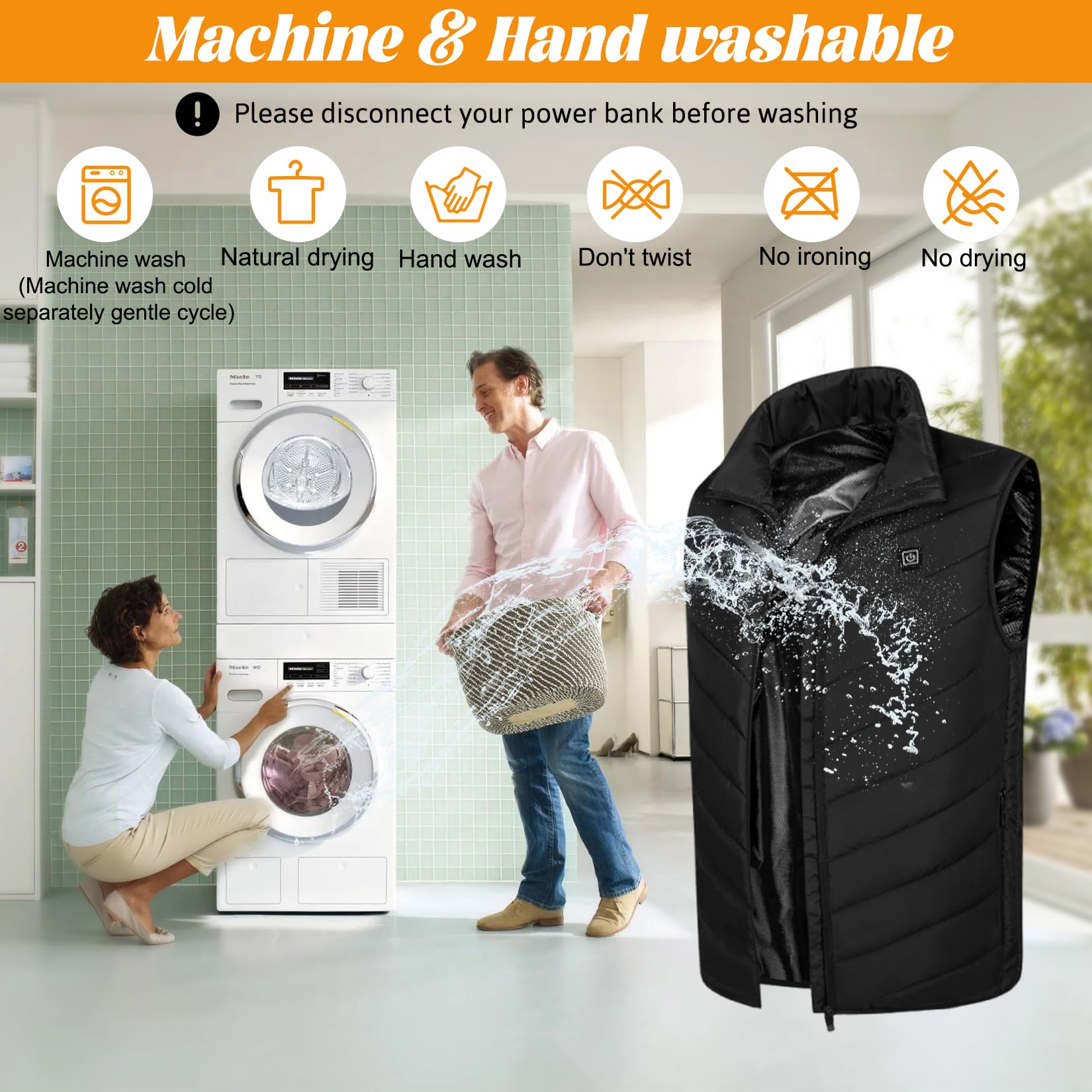 Gilet riscaldato da uomo e donna, con power bank da 10000 mAh e 9 zone di riscaldamento, 3 temperature regolabili, giubbotto termico, giacca riscaldata per sport sci e caccia