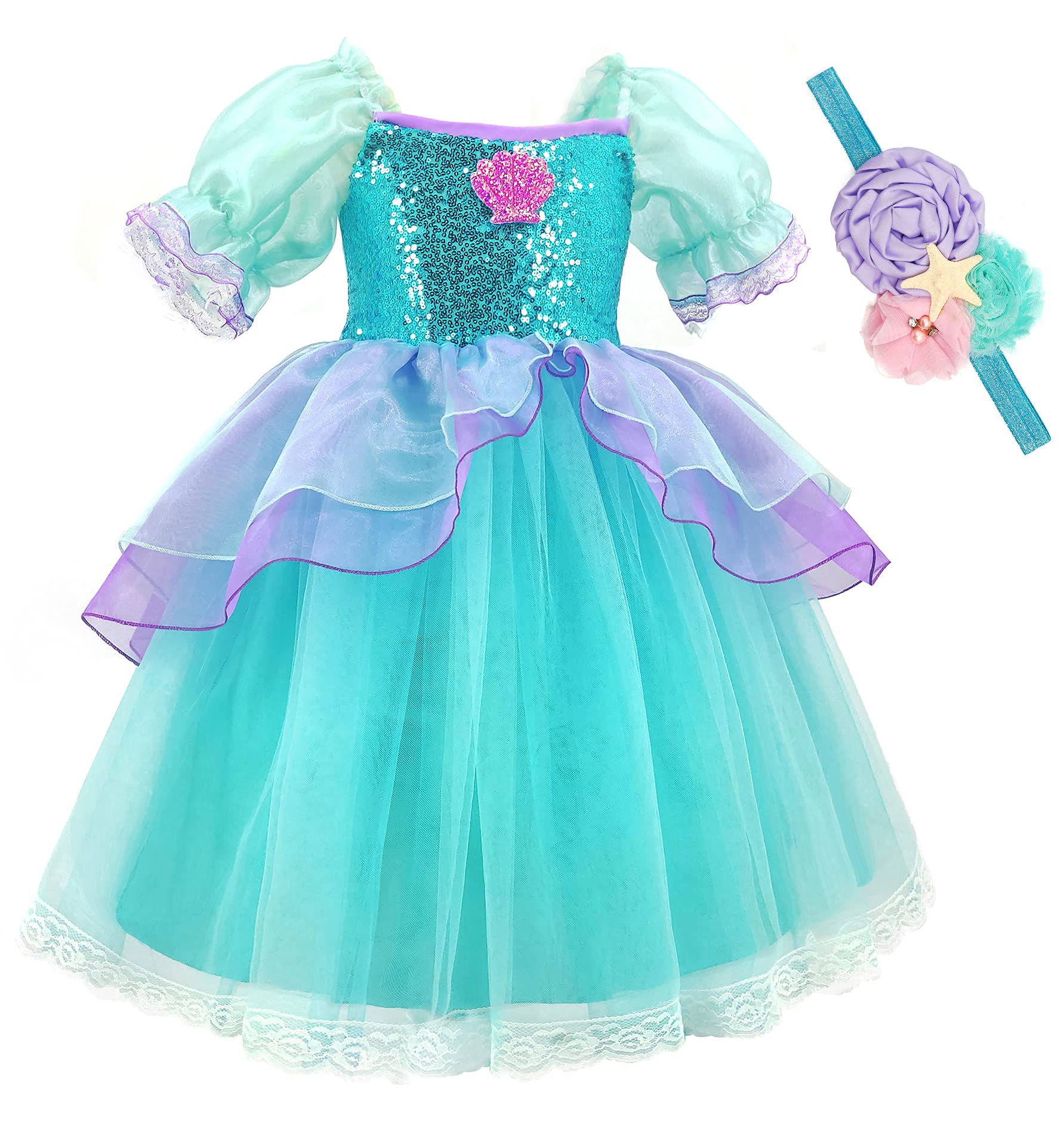 アリエル　ドレス　2枚セット Amazon.co.jp: [TYHTYM] アリエル ドレス 子供 プリンセス