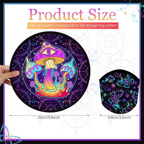 Miniatura 8 de Ventilador plegable de 24 piezas de estilos abstractos, ventiladores de refrigeración compactos de mano para juegos al aire libre para mujeres y