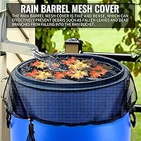 Vista 6 de 4 cubiertas de malla para barril de lluvia, cubetas de recolección de agua, cubierta de barriles de recolección de lluvia, pantalla de red