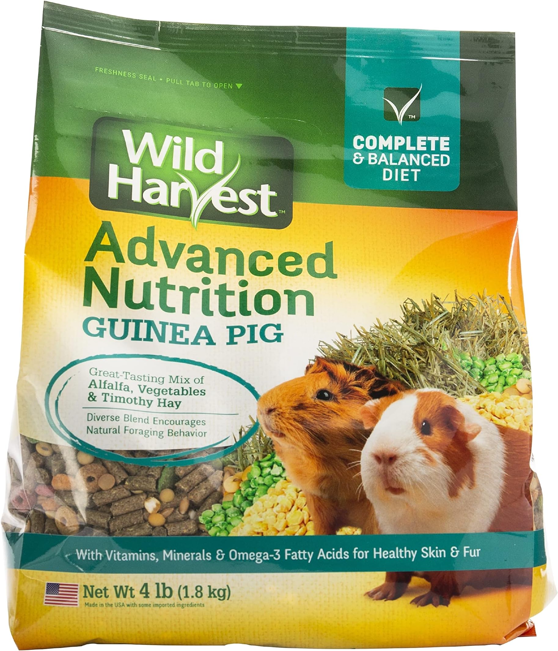 Advanced Nutrition Guinea Pig, 4 Pounds, Complete And Balanced Diet
