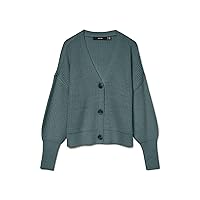 VERO MODA Vmlea Ls V-neck Cuff Cardigan Noos, Maglione Donna