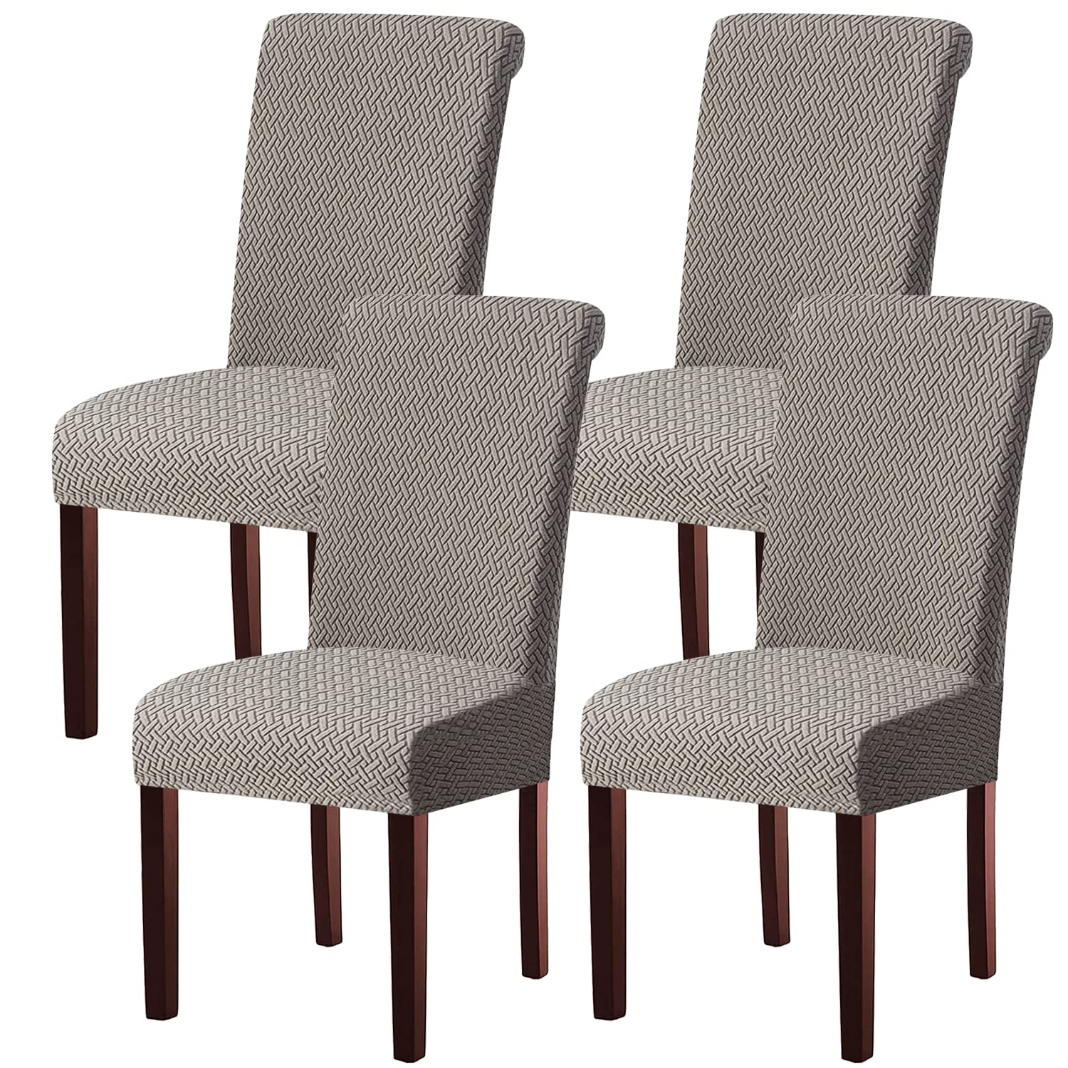 Coprisedie Moderne Set di 1/2/4/6, Coprisedia Elasticizzato Coprisedia Universale Lavabile Elastico Rimovibile per la Decorazione della Festa (Grigio Chiaro,4 Pezzi)