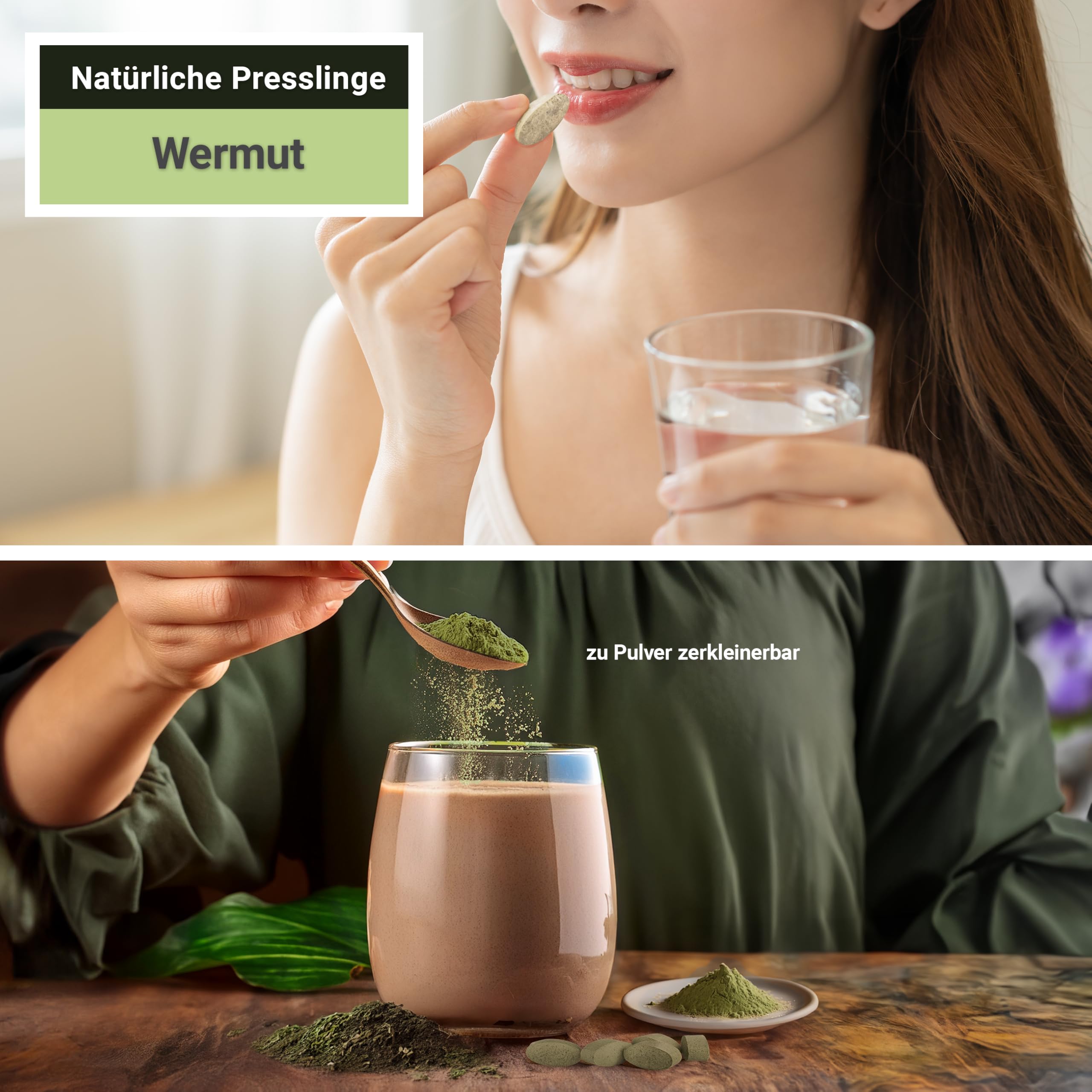 Wermut Tabletten à 360 mg Wirkstoff (Artemisia absinthium, bitterer Beifuß), 140 Tabletten, Premium Qualität, Hergestellt in Österreich, Tabletten statt Kapseln, Vegan