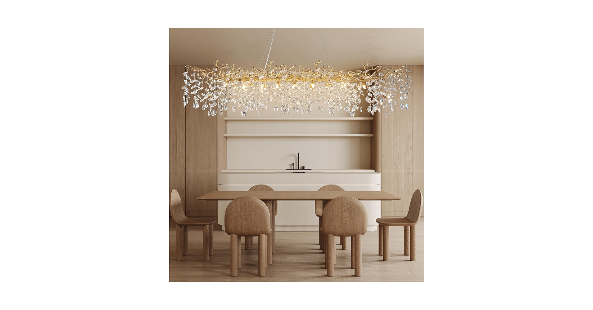 うー Novelbright BRIGHT1、Chandelier Upgraded 118'' Long Crystal Chandelier for High Ceilings, 28