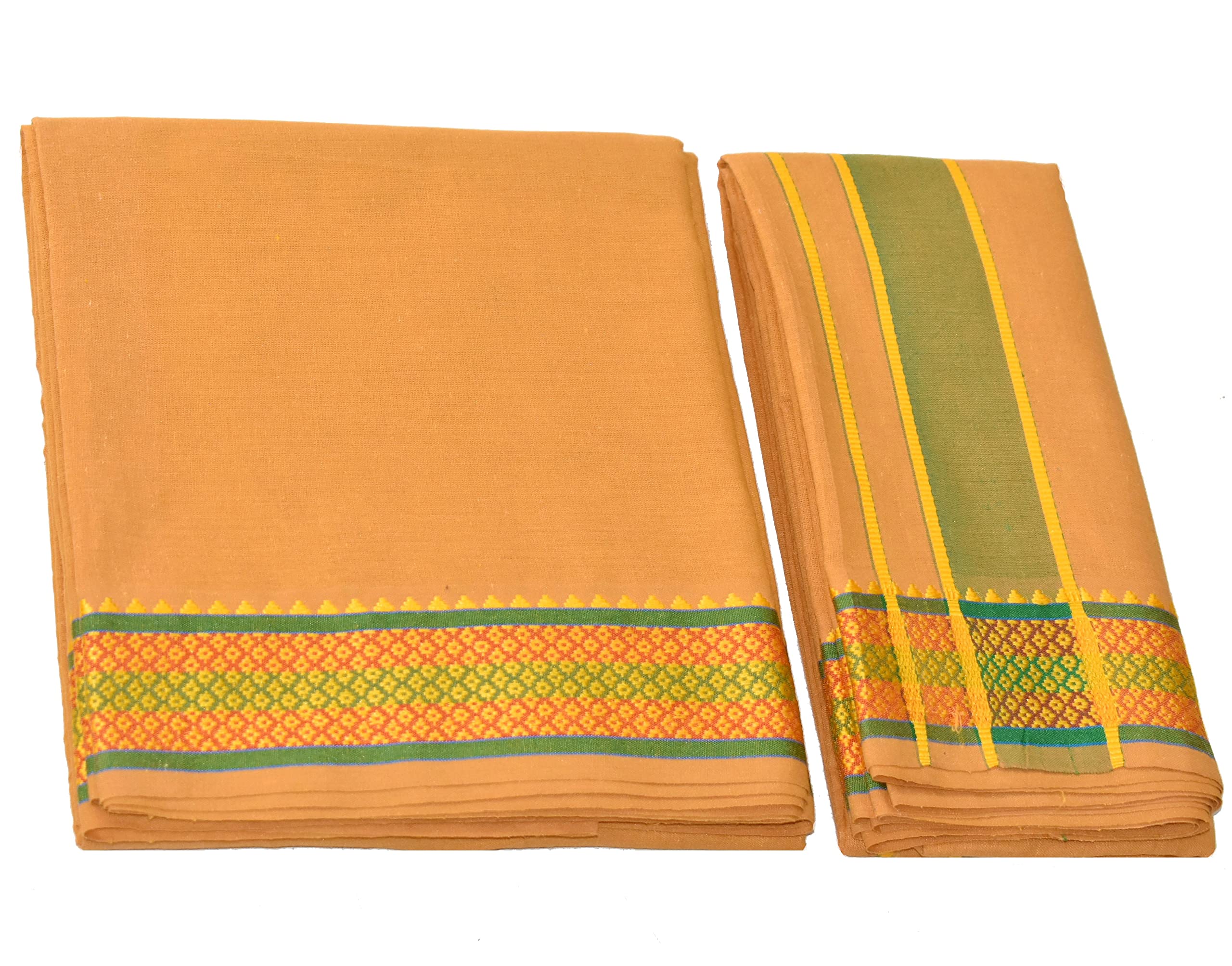 tuni mani Men's Panchakacham Dhoti with Angavasthram with Zari Border, Cotton, Size: 9 X 5 (4.0mtr Dhoti, 2.25mtr Towel)-picture-27