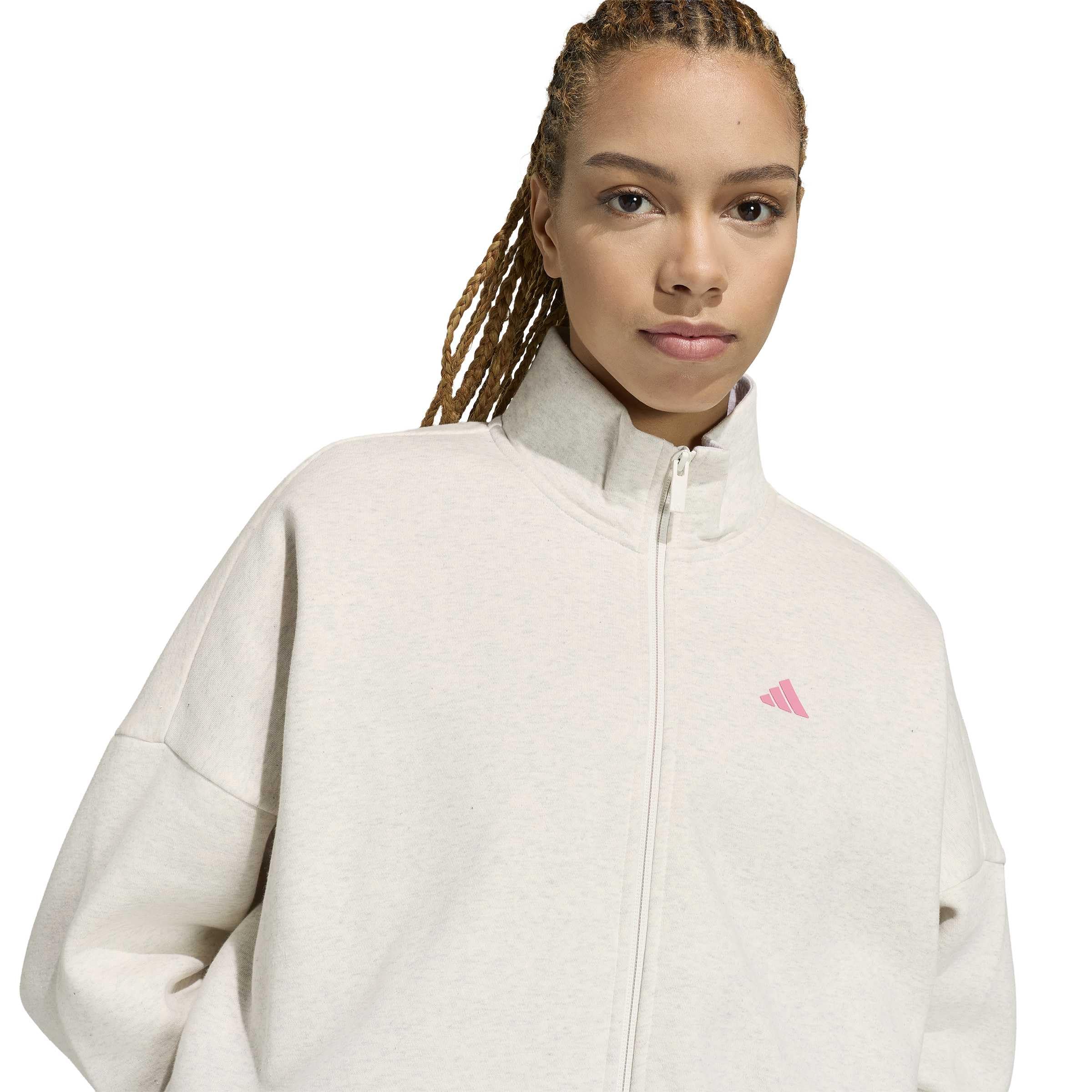 adidas Kobiety 3 Stripes Studio Tracktop Sweatshirt, chalk white mel., M