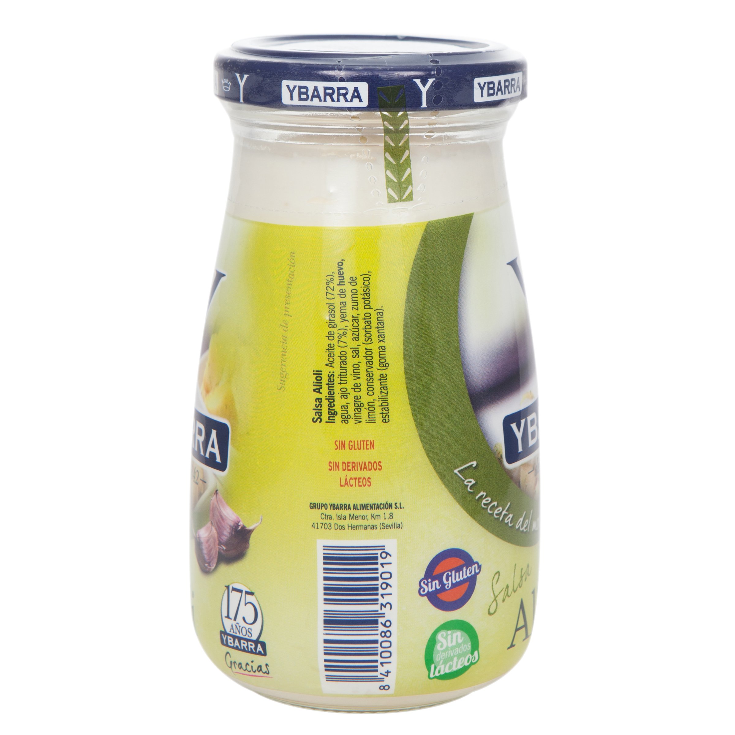 Ybarra Salsa Alioli Original, 225ml, frasco de cristal